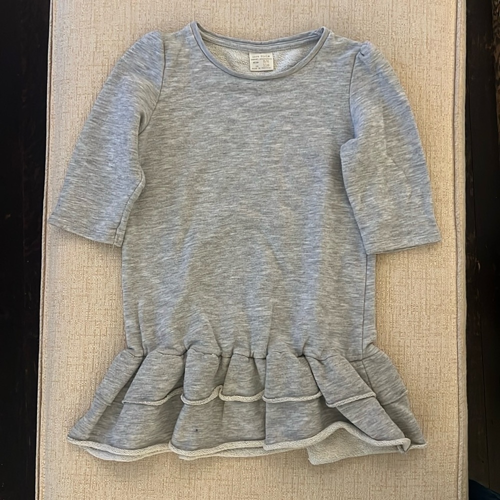 Crewcuts girls grey peplum short sleeve top, 5-6yrs